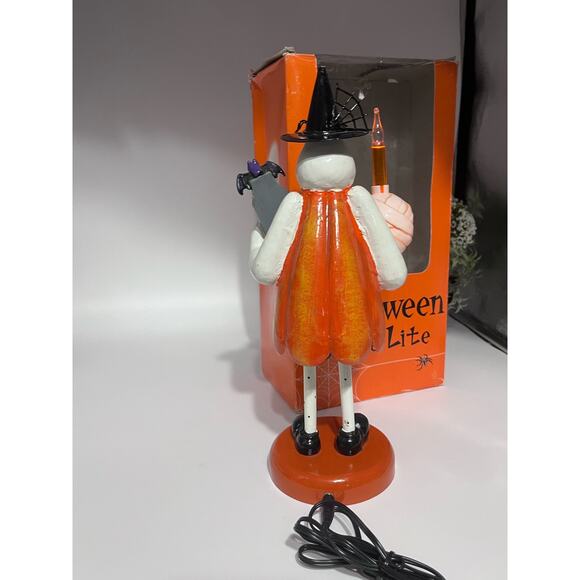 Vintage Metal Halloween Night Light Ghost Pumpkin Mummy 12 Black Orange Decor - Picture 3 of 15